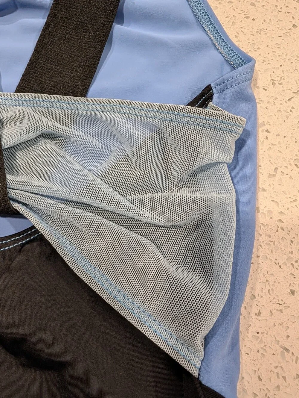 CUTE GK ELITE Gymnastics Dance Leotard CL Large Powder Blue MESH STRAPPY Back